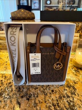 Michael Kors Brown/Maple Signature Mini Tote with Gold Hardware